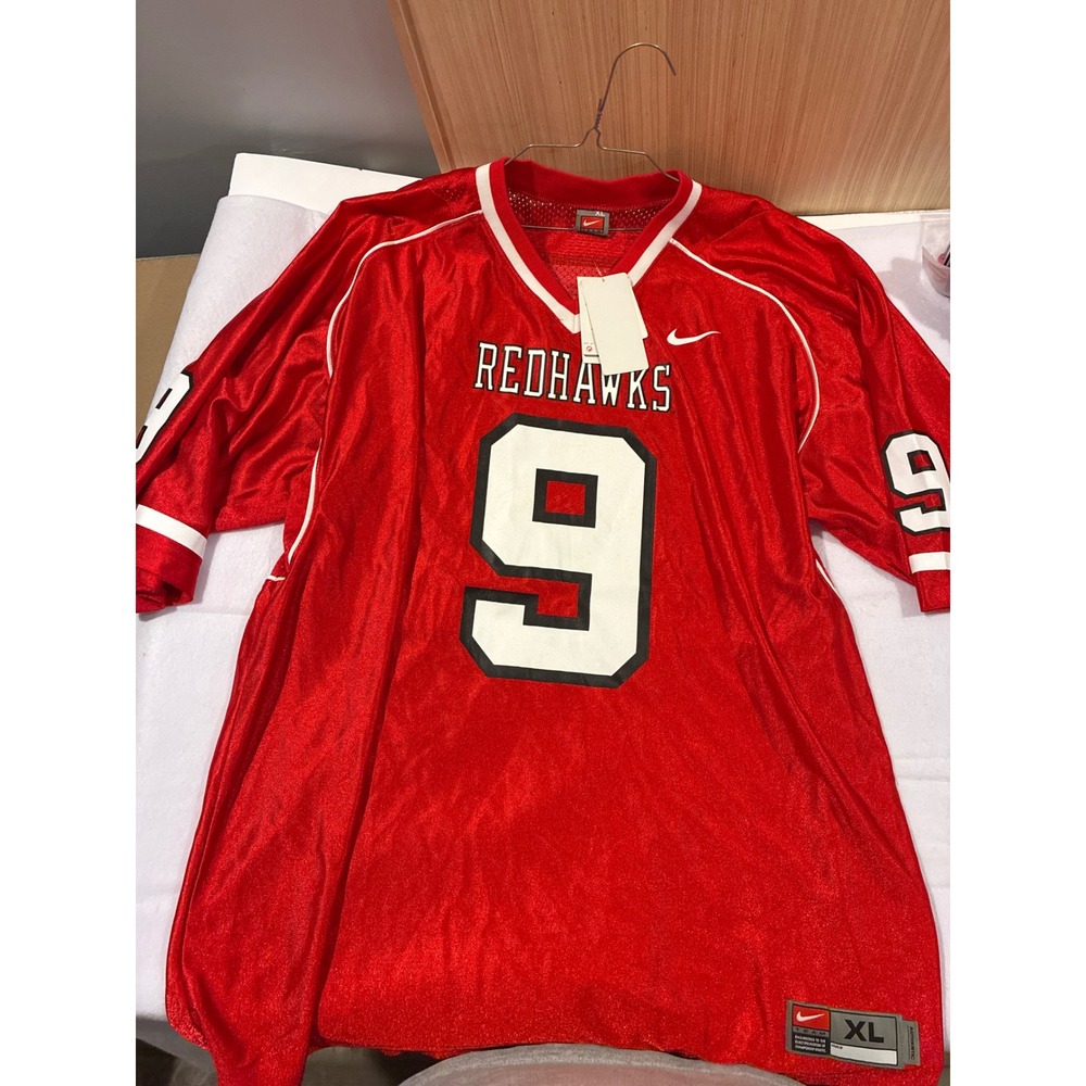 NWT Miami Redhawks shirt mens  XL red white Nike Y2K football Jersey 9